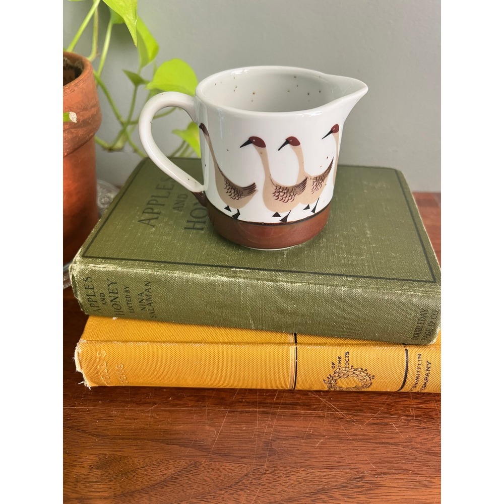 Shafford Wild Game Porcelain Goose Creamer Pitcher Vintage Bird Speckled Ceramic